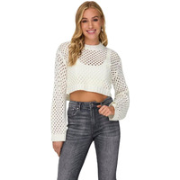 Kotty Women's Solid Vista White Skin Friendly Sweater (White,L)-Kttwomenssweater167L