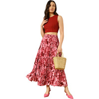 Kzully Crepe Western Women's Maxi Skirts Red