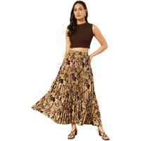 Kzully Crepe Western Women's Skirts Brown