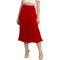 Kzully | Chic Midi Skirts Elegant Ensembles For Women & Girls Red
