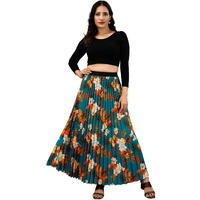 Kzully Crepe Western Women's Skirts Orange