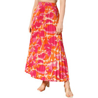 Kzully Polyester Women's Crepe Western Maxi Skirt Orange, Large