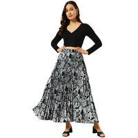 Kzully Crepe Western Women's Skirts Grey