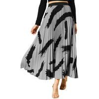 Kzully Polyester Western Women's Maxi Skirts Grey, Medium