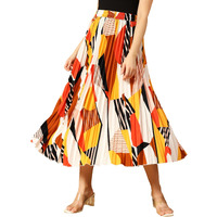 Kzully Crepe Western Skirt White