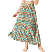 Kzully Crepe Western Skirt Blue