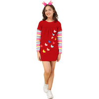 Kyda Kids Long T-Shirt For Girl's - Full Sleeve Tops Red(K-App-Bfly-P1-Red-6-7Y)