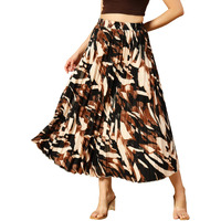 Kzully Crepe Western Skirt Dark Green