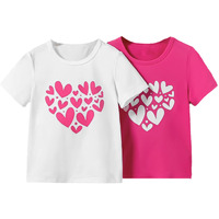 Kyda Kids Girls 100% Pure Cotton Half Sleeve Printed T-Shirt (Pack Of 2)