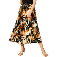 Kzully Crepe Western Skirt Yellow