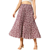 Kzully Crepe Western Skirt Purple
