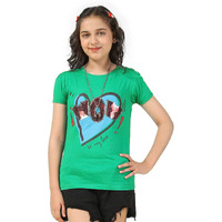 Kyda Kids Girls Cotton Full Sleeve Sequence And Embroidery Tops - Multicolor (Pack Of 1)(Kk-Girls-Atom-Tops-Green-5-6Y,Green)