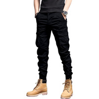 Leriya Fashion Men's Cargo Pants With Pockets | Cotton Joggers For Men | 6 Pocket Jeans Pant | Casual Trousers For Men (Lf-Tp-1178-S-Black)