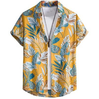 Leriya Fashion Shirts For Men || Soft Rayon Multi Printed Casual Shirts For Boys || Spread Collar || Short Sleeve || Summer Wear || (Xx-Large, Yellow) Lf-Ms-6109