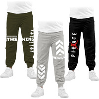 Kyda Kids Boys Cotton Printed Track Pants (Pack Of 3)
