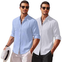 Leriya Fashion Casual Textured Button Down Regular Fit Shirts Long Sleeve Shirt For Men (Available In Plus Size And Combo Pack Of 2)