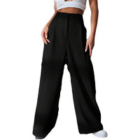 Leriya Fashion Women Regular High Rise Trouser Black S