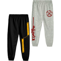 Kyda Kids Baby Boys Cotton Printed Track Pants - Multicolor (Pack Of 2)