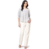 Leriya Fashion Tops For Women || Rayon Floral Printed Western Tops For Women || Casual Tops For Women || Front Plated Tops || Ideal For Office || Travel Tops For Girls (Small, Blue)