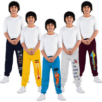 Kyda Kids 100% Cotton Kids Casual Printed Track Pant For Boys & Girls (Pack Of 5)(K-Roar-3-4Yr,Multicolor)