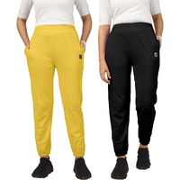 Kyda Kids Cotton Regular Fit Track Pants For Girls (Pack Of 2)