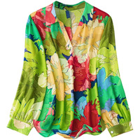 Leriya Fashion Women's Paisley Regular Fit Top (Lf-W1970_Green-01 L)