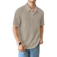 Leriya Fashion Cotton T-Shirt For Men  Soft Breathable Fabric | Regular Fit Half Sleeve Collar Tee For Summer Casual Wear Beige