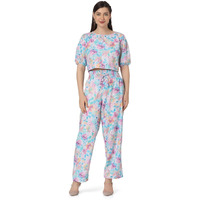 Leriya Fashion Night Suit Set For Women Cotton, Night Dress, Lounge Wear,Printed Cotton,Top And Capri Set For Women,Women Nightwear (Medium, Pink)