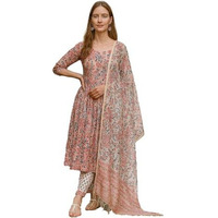 Lookmark Women's Cotton Blend Printed Kurta With Pant & Dupatta| Kurta With Pants And Dupatta Set_Az-Lm-Ks2092_Cg2-Xxl Pink