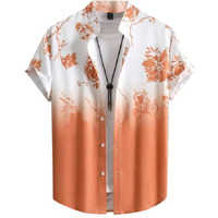 Lookmark Casual Cotton Blend Shirt For Men Shirt For Men(Printed Shirt Orange Lsg-L)