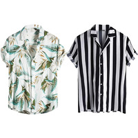 Lookmark Men's Cotton Blend Casual Beach Wear Shirts | Stylish Printed Shirts For Men | Comfortable Summer Wear | Party, Vacation & Daily Casuals (Pack Of 2) (Printed Shirt Elias-Zebra-S)