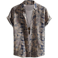 Lookmark Men's Trendy Cotton Blend Spread Collar Grey Color Printed Shirt (Shirt 67-L)