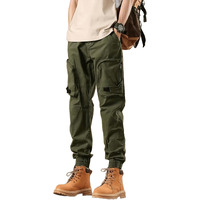 Lymio Men Cargo || Cotton Cargo Pants For Men || Regular Fit High Rise Solid Pants (Cargo-107-Green-Xl)
