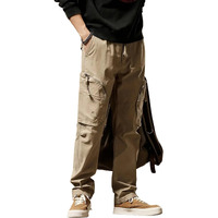 Lymio Men's Fashion Regular Fit High Rise Solid Cargo Pants Khakhi (Cargo-81-Khakhi-S)