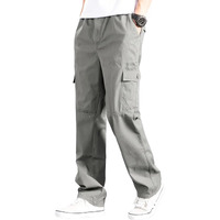 Lymio Men Mid Rise Cotton Cargo Pants (Cargo-118-Grey-3Xl)