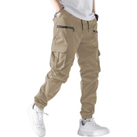 Lymio Men Cargo || Cotton Cargo Pants For Men || Regular Fit High Rise Solid Pants (Cargo-36-Khakhi-3Xl)