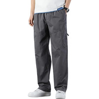 Lymio Men's Fashion Regular Fit High Rise Solid Cargo Pants Darkgry (Cargo-65-Darkgry-3Xl)