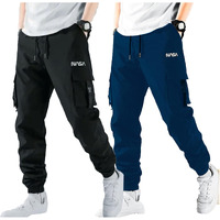 Lymio Regular Track Pant For Men || Plain Track Pant || Available In Combo Pack Of 2 (Tp-72-74-Black-Airforce-2Xl)