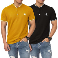 Lymio Polo T Shirt For Men || Men Casual T-Shirt || Polo Available In Combo Pack Of 2 (Polo-06-09-Mustered-Black-Xl)