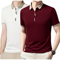 Lymio Polo T Shirt For Men || Men Casual T-Shirt || Polo Available In Combo Pack Of 2 (Polo-57-58-Maroon-White-M)
