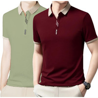 Lymio Polo T Shirt For Men || Men Casual T-Shirt || Polo Available In Combo Pack Of 2 (Polo-56-57-Pista-Maroon-Xl)