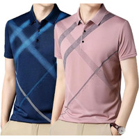 Lymio Polo T Shirt For Men || Men Casual T-Shirt || Polo Available In Combo Pack Of 2 (Polo-23-22-Pink-Blue-M)