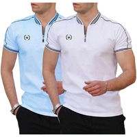 Lymio Polo T Shirt For Men || Men Casual T-Shirt || Polo Available In Combo Pack Of 2 (Polo-31-33-White-Skyblue-Xl)