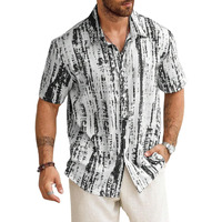 Lymio Mens Clothing Cotton Regular Fit Printed Casual Shirt Grey Black (Tiedite-Grey-Black-L)