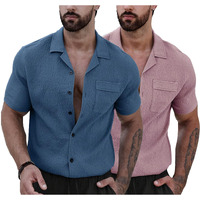 Lymio Shirt For Men || Casual Regular Fit Stylish Shirt || Available In Combo Pack Of 2 (D-19-D-22-Grey-Pink-2Xl)