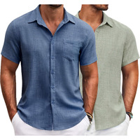 Lymio Casual Regular Fit Shirt For Men || Regular Fit || Stylish || Men Shirt (Available In Combo Packs) (Resort-Slub-Blue-Pista-L)