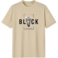 Lymio Mens Clothing Cotton Regular Fit Graphic Printed T Shirt Khakhi (T-B-Khakhi-Xl)