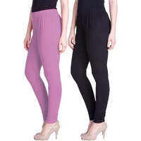 Lyra Women Solid Premium Cotton Churidar Leggings | Mid-Waist | Fashionwear
