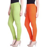 Lyra Cotton Premium Churidar Leggings For Women (Pack Of 2)