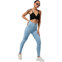 Miss Chase Women's Skinny Fit High Rise Distressed Regular Length Denim Jeans (Plus Size)(Mcss21Den99-38-321-38, Zenith Blue, 38)